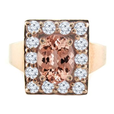 14k Morganite and Diamond Ring