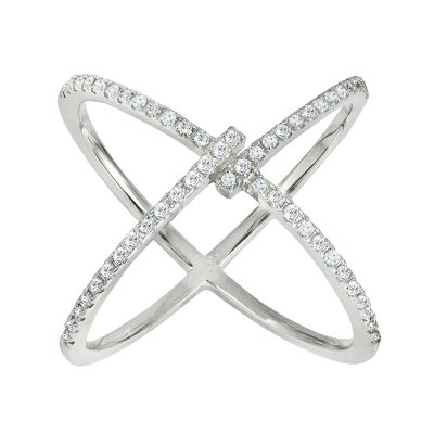 14k Diamond Trend X Ring