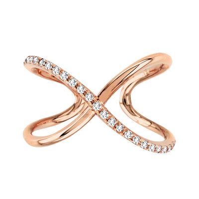 14k Diamond Trend X Ring