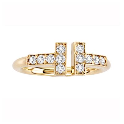 14k .37ctw Diamond Trend T-Ring