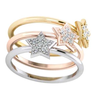 14k Diamond Stackable Ring