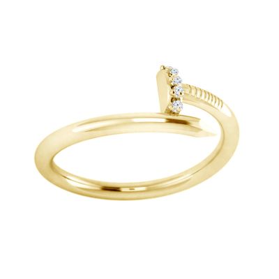 14k Diamond Trend Nail Ring