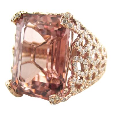 18k Morganite and Diamond Ring