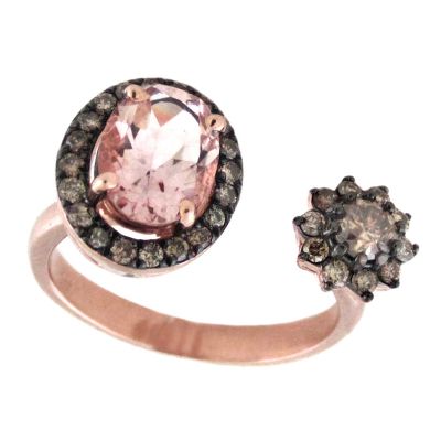 14k Morganite and Diamond Ring