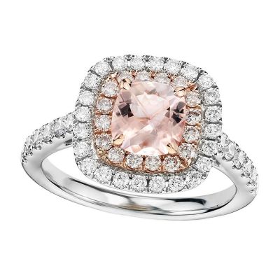 14k Morganite and Diamond Ring
