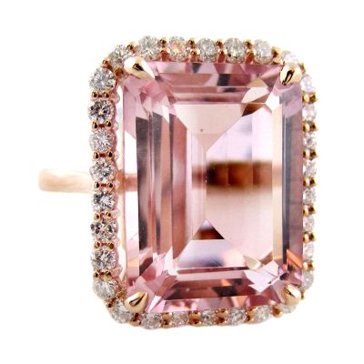 14k Morganite and Diamond Ring
