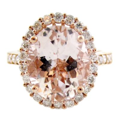 14k Morganite and Diamond Ring
