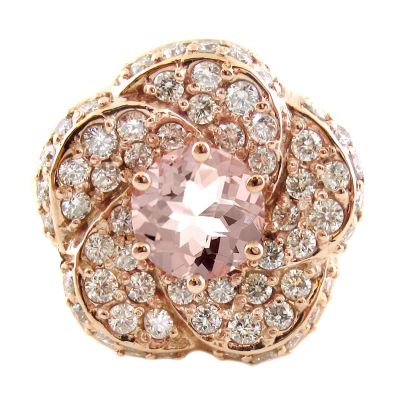14k Morganite and Diamond Ring