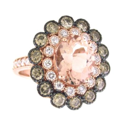 14k Morganite and Diamond Ring