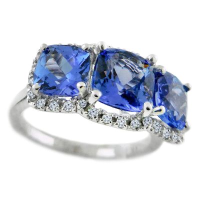 14k Tanzanite and Diamond Ring