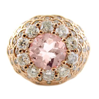 14k Morganite and Diamond Ring