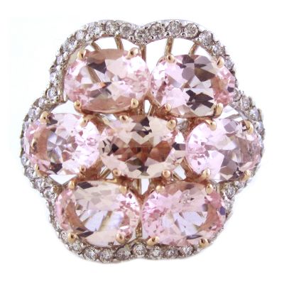 14k Morganite and Diamond Ring