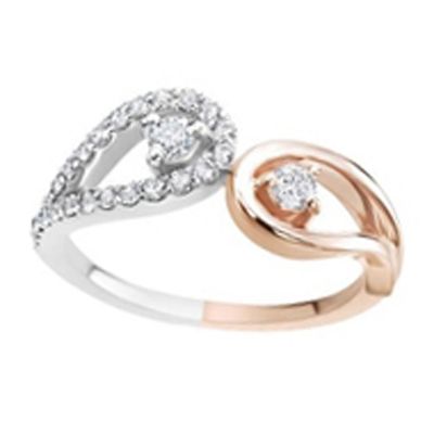 14k .50ctw Diamond Two Stone Ring