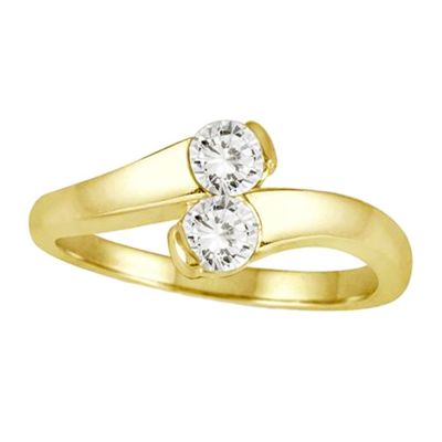 14k .33ctw Diamond Two Stone Ring