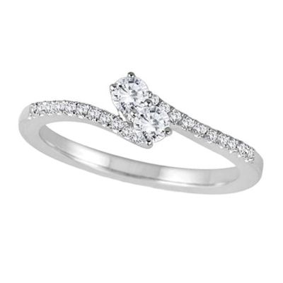 14k .25ctw Diamond Two Stone Ring