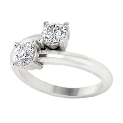14k .70ctw Diamond Two Stone Ring