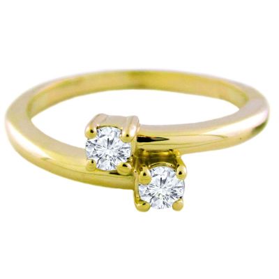 14k .50ctw Diamond Two Stone Ring