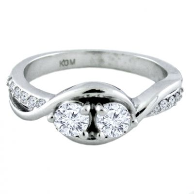 14k .50ctw Diamond Two Stone Ring