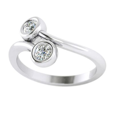 14k .25ctw Diamond Two Stone Ring