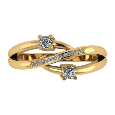 14k .25ctw Diamond Two Stone Ring