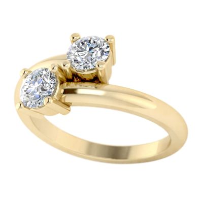14k .25ctw Diamond Two Stone Ring