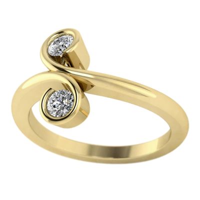 14k .25ctw Diamond Two Stone Ring