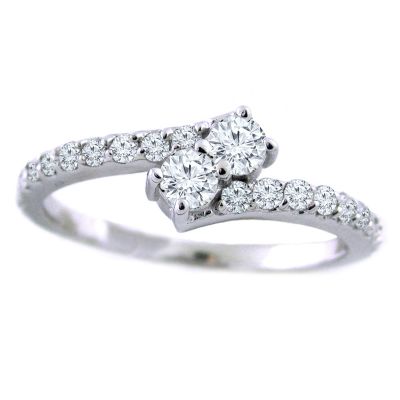 14k .50ctw Diamond Two Stone Ring