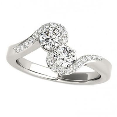 14k .50ctw Diamond Two Stone Ring