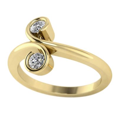 14k .50ctw Diamond Two Stone Ring