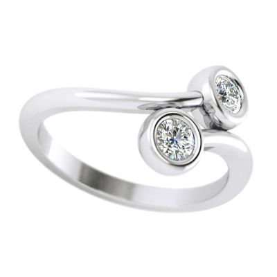 14k .20ctw Diamond Two Stone Ring