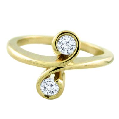 14k .25ctw Diamond Two Stone Ring