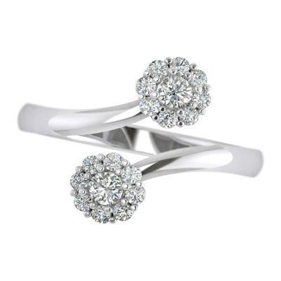 14k .50ctw Diamond Two Stone Ring
