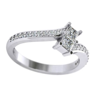 14k .50ctw Diamond Two Stone Ring