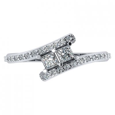 14k .50ctw Diamond Two Stone Ring