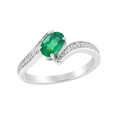 14k Emerald and Diamond Ring
