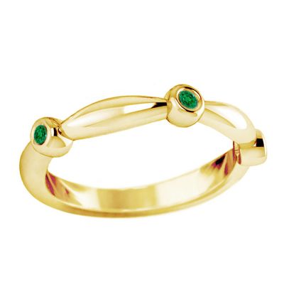 14k Emerald Stackable Ring