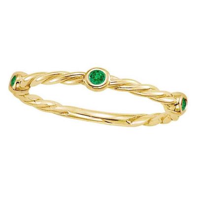 14k Emerald Stackable Ring