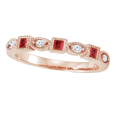 14k Ruby Stackable Ring