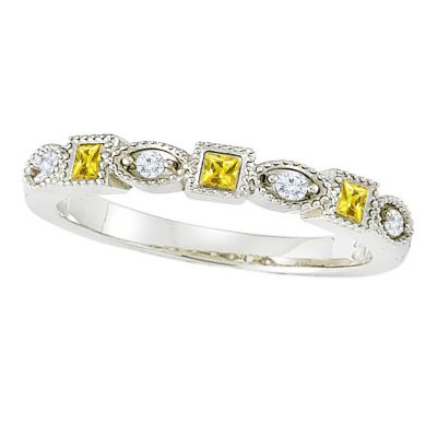 14k Yellow Sapphire Stackable Ring