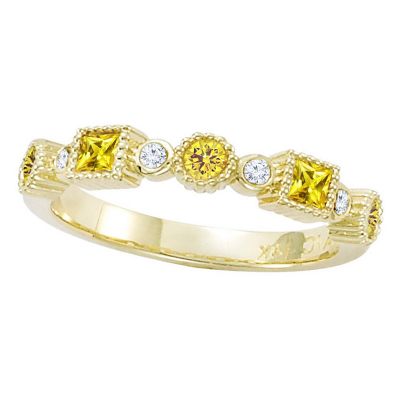 14k Yellow Sapphire Stackable Ring