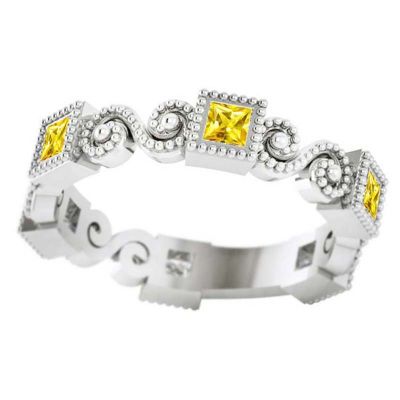 14k Yellow Sapphire Stackable Ring