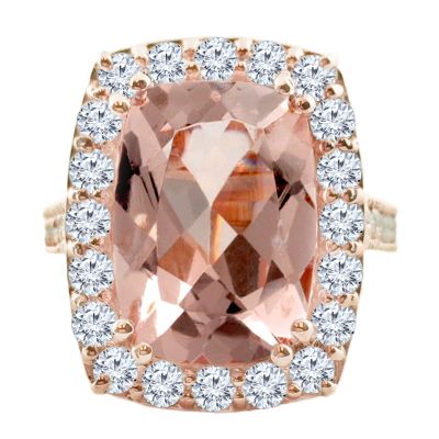 14k Morganite and Diamond Ring