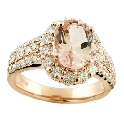 14k Morganite and Diamond Ring