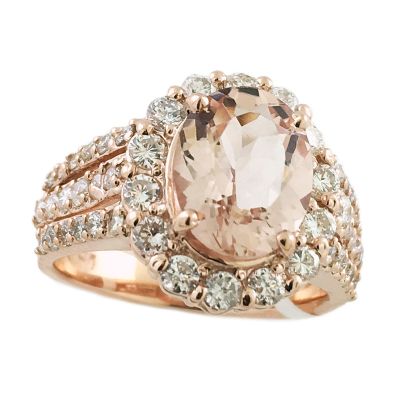 14k Morganite and Diamond Ring