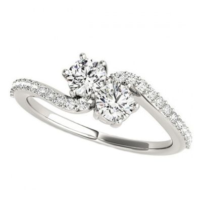 14k .25ctw Diamond Two Stone Ring