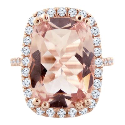 14k Morganite and Diamond Ring