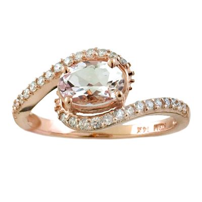 14k Morganite and Diamond Ring