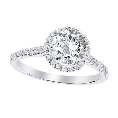 .33ctw Diamond Semi-Mount Platinum Ring