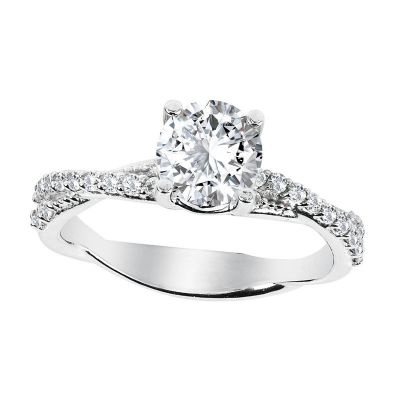 .30ctw Diamond Semi-Mount Twist Shank Platinum Ring