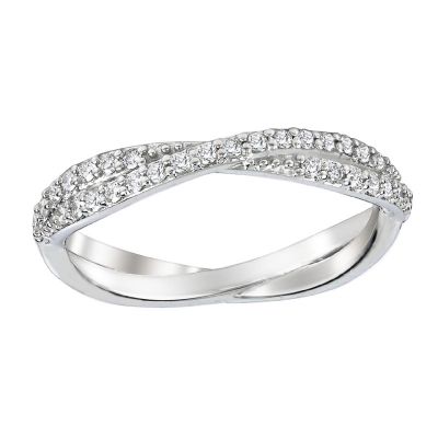 .25ctw Diamond Platinum Twist Wedding Band